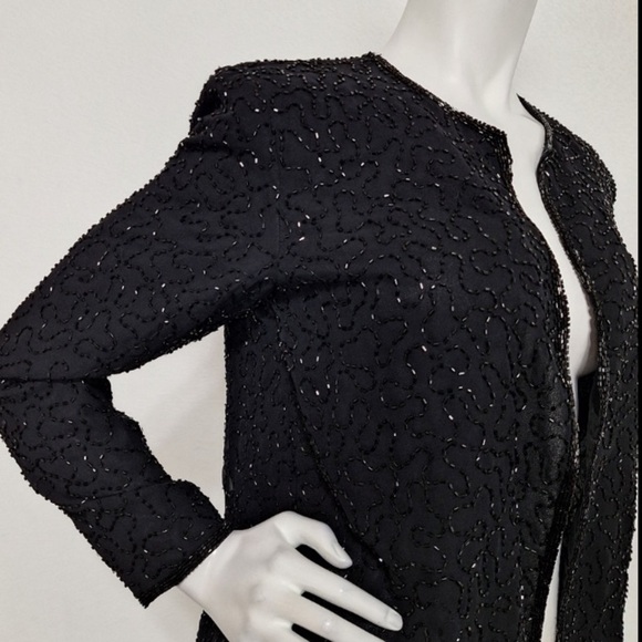 JMD New York Vintage Black Fairy Beaded Witchy Whimsigoth Jacket Size PS - Picture 5 of 12